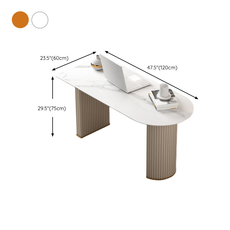 Glam Home Writing Desk Stone 23.6 "Brede kantoorbureau met benen