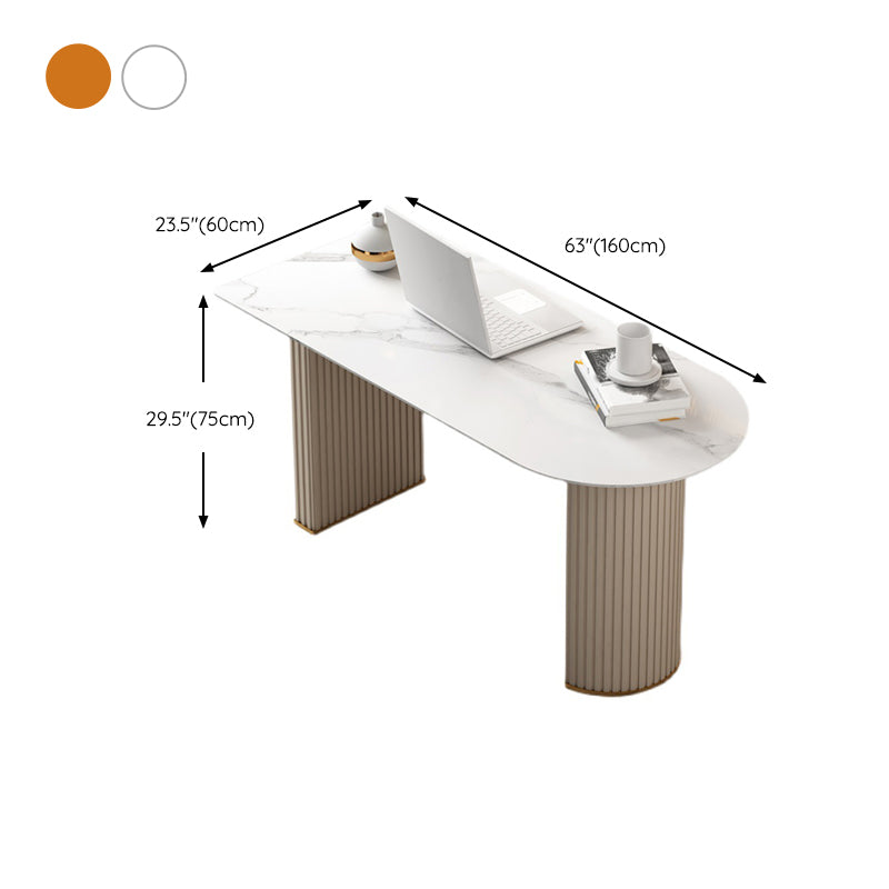 Glam Home Writing Desk Stone 23.6 "Brede kantoorbureau met benen