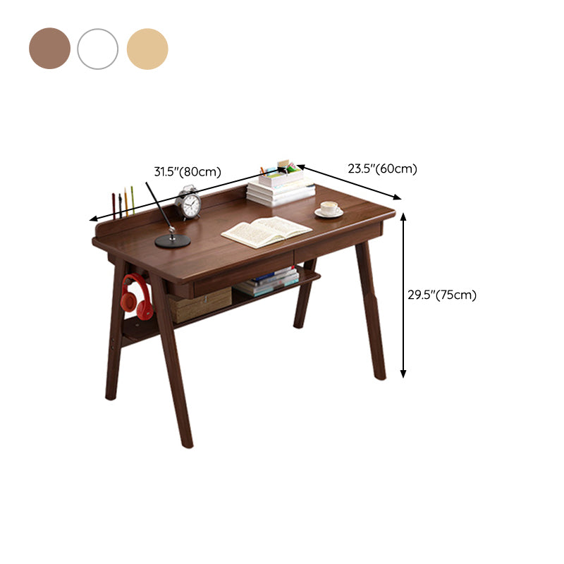 Modern Solid Wood Office Desk 2-drawer Rectangular Secretary Desk Clearhalo 'furn' 'furn_office_desk' 'Furniture' 'Office Desks' 'Office Furniture' 'office_desk' 6505338