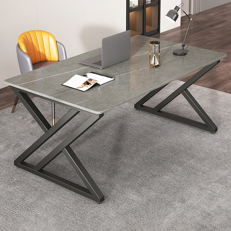 Industrial Computer Desk Antique Finish Gaming Desk with Metal Legs 47.2"L x 23.6"W x 29.5"H Gray Clearhalo 'furn' 'furn_office_desk' 'Furniture' 'Office Desks' 'Office Furniture' 'office_desk' 6505345