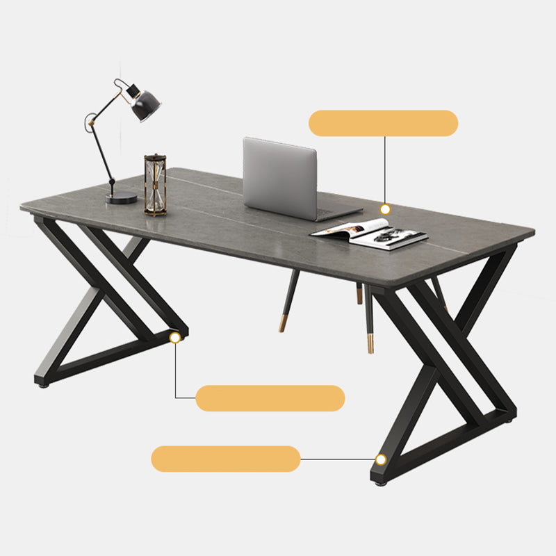 Industrial Computer Desk Antique Finish Gaming Desk with Metal Legs Clearhalo 'furn' 'furn_office_desk' 'Furniture' 'Office Desks' 'Office Furniture' 'office_desk' 6505350