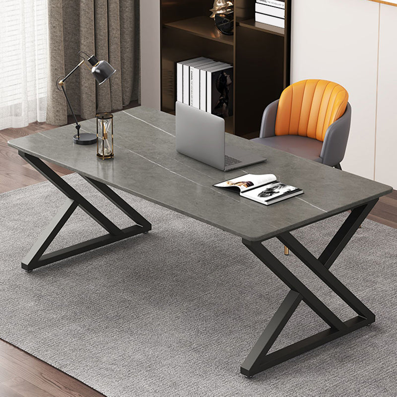 Industrial Computer Desk Antique Finish Gaming Desk with Metal Legs Clearhalo 'furn' 'furn_office_desk' 'Furniture' 'Office Desks' 'Office Furniture' 'office_desk' 6505351