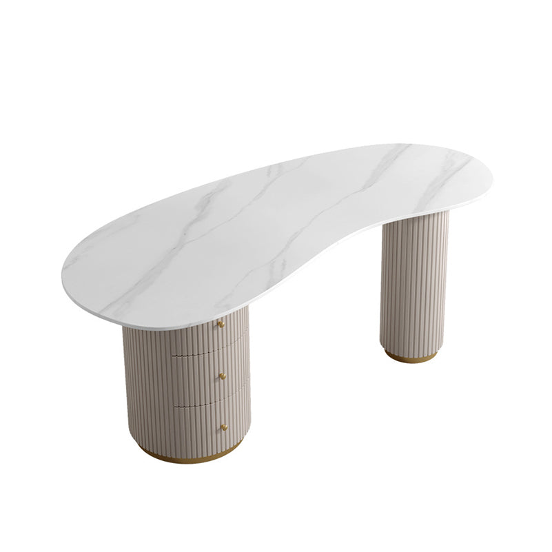 Bureau d'écriture contemporain forme gratuite de bureau en pierre avec les jambes