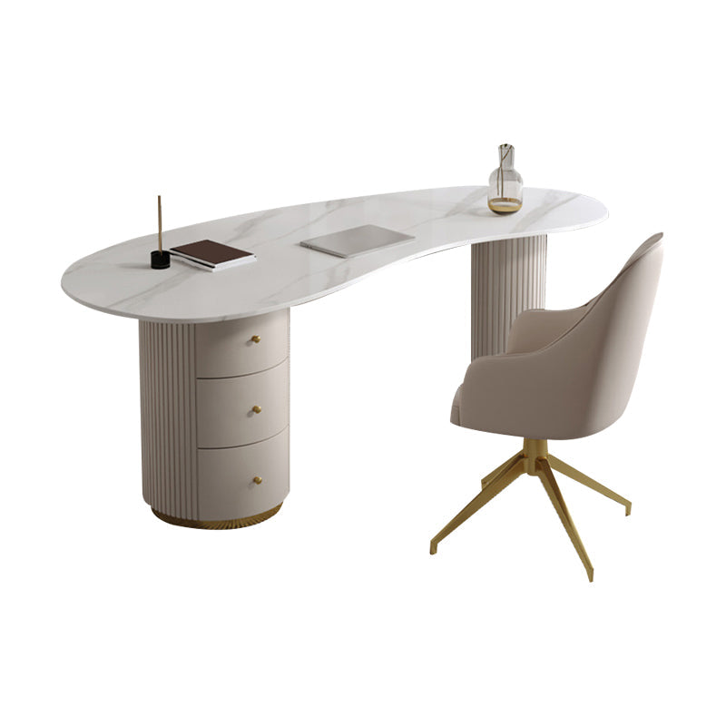 Bureau d'écriture contemporain forme gratuite de bureau en pierre avec les jambes