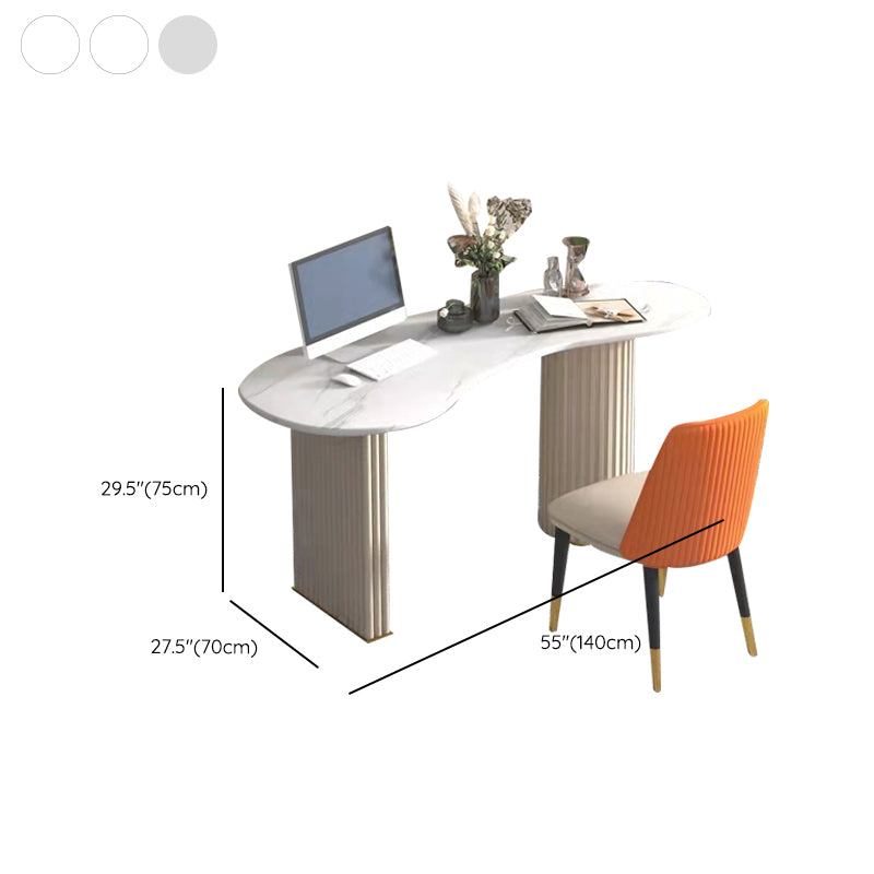 Bureau d'écriture contemporain forme gratuite de bureau en pierre avec les jambes