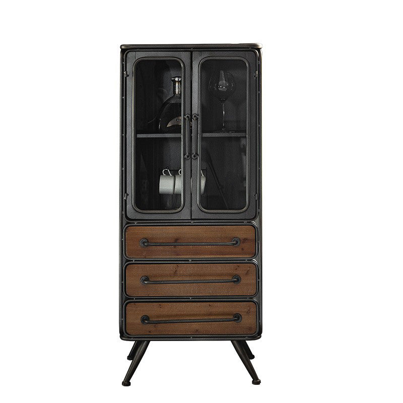 Industrial Cabinet Bar Pulls With Stroge Rectangle Distressed Wood Accent Cabinet 22"L x 16"W x 49"H Clearhalo 'Cabinets & Chests' 'cabinets_chests' 'furn' 'furn_cabinets_chests' 'Furniture' 'Living Room Furniture' 6505513