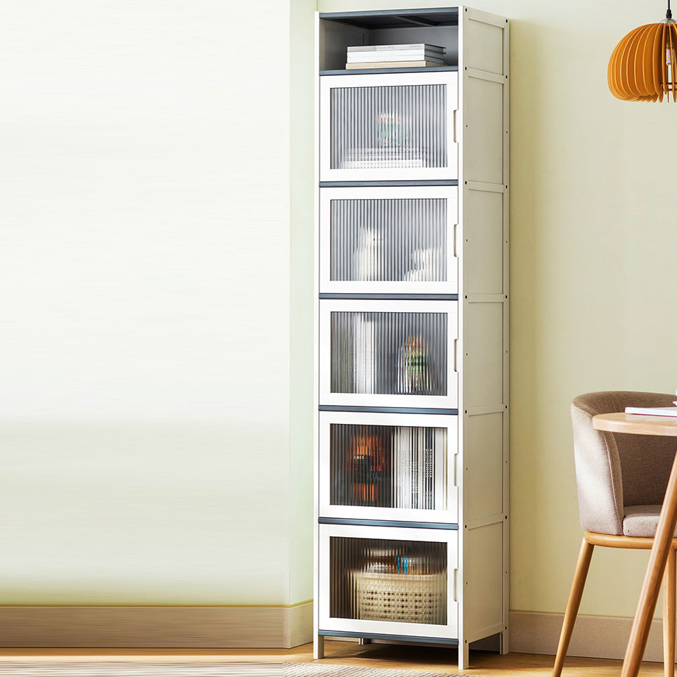 Rectangle Contemporary Cabinet with Glass Doors in Whiet,16.93" Long Clearhalo 'Cabinets & Chests' 'cabinets_chests' 'furn' 'furn_cabinets_chests' 'Furniture' 'Living Room Furniture' 6505534