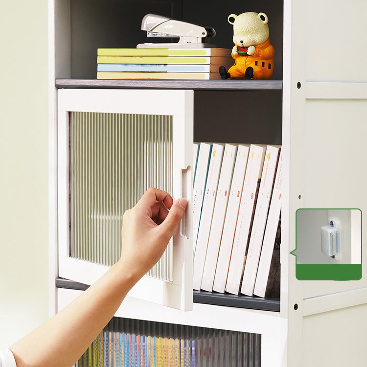 Rectangle Contemporary Cabinet with Glass Doors in Whiet,16.93" Long Clearhalo 'Cabinets & Chests' 'cabinets_chests' 'furn' 'furn_cabinets_chests' 'Furniture' 'Living Room Furniture' 6505550