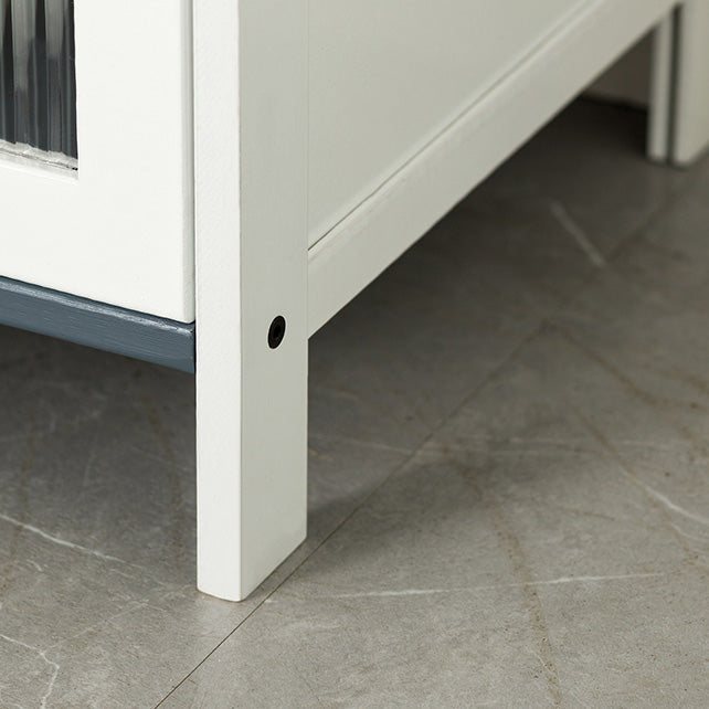 Rectangle Contemporary Cabinet with Glass Doors in Whiet,16.93" Long Clearhalo 'Cabinets & Chests' 'cabinets_chests' 'furn' 'furn_cabinets_chests' 'Furniture' 'Living Room Furniture' 6505553