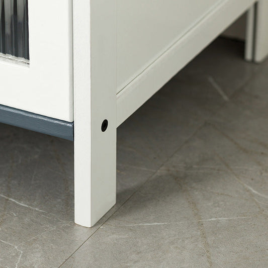 Rectangle Contemporary Cabinet with Glass Doors in Whiet,16.93" Long Clearhalo 'Cabinets & Chests' 'cabinets_chests' 'furn' 'furn_cabinets_chests' 'Furniture' 'Living Room Furniture' 6505553