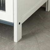 Rectangle Contemporary Cabinet with Glass Doors in Whiet,16.93" Long Clearhalo 'Cabinets & Chests' 'cabinets_chests' 'furn' 'furn_cabinets_chests' 'Furniture' 'Living Room Furniture' 6505553