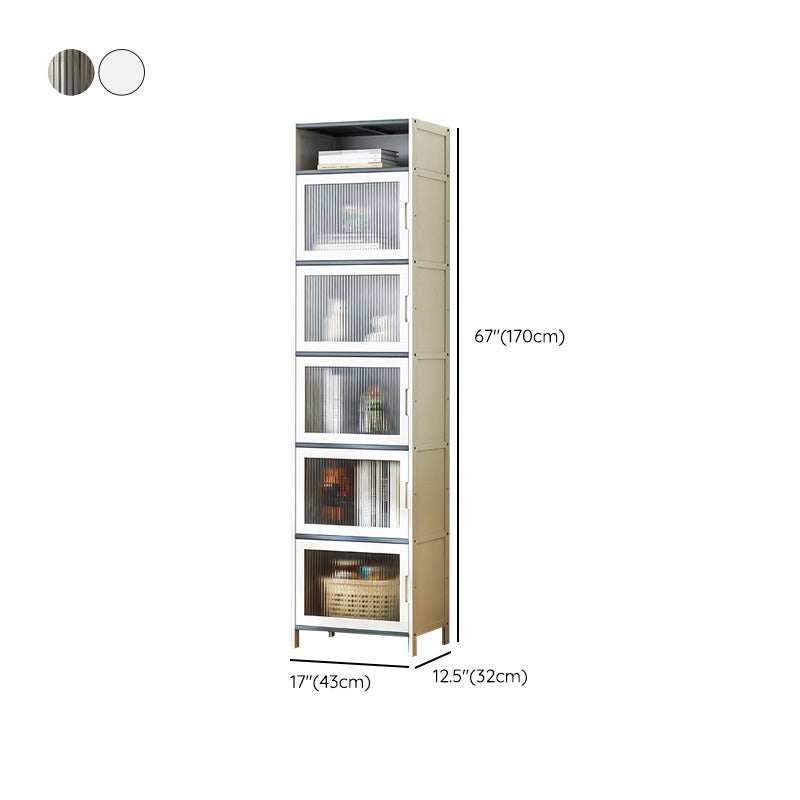 Rectangle Contemporary Cabinet with Glass Doors in Whiet,16.93" Long Clearhalo 'Cabinets & Chests' 'cabinets_chests' 'furn' 'furn_cabinets_chests' 'Furniture' 'Living Room Furniture' 6505559