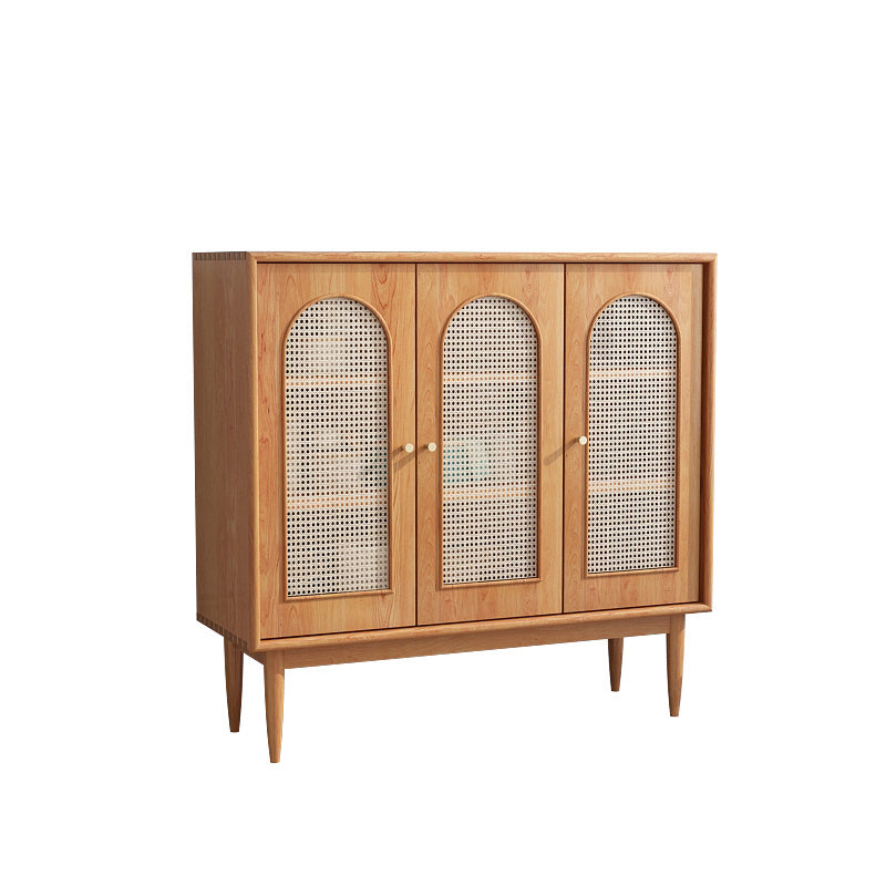 Modern Knobs Storage Cabinet Solid Wood Accent Cabinet with Door 47"L x 16"W x 43"H Cherry Wood Wicker & Rattan Clearhalo 'Cabinets & Chests' 'cabinets_chests' 'furn' 'furn_cabinets_chests' 'Furniture' 'Living Room Furniture' 6505606