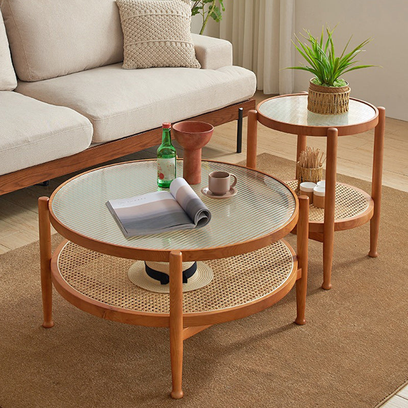 Tropical Coffee Cocktail Table Storage Solid Wood Coffee Table Clearhalo 'Coffee & Accent Tables' 'Coffee Tables' 'coffee_tables' 'furn' 'furn_coffee_tables' 'Furniture' 'Living Room Furniture' 6505616