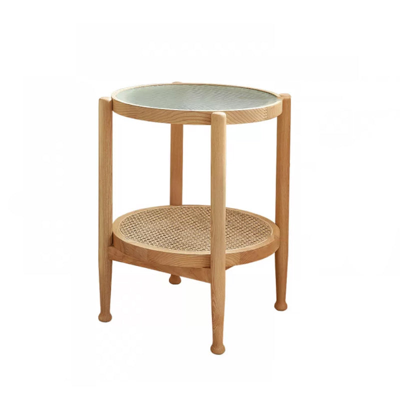 Tropical Coffee Cocktail Table Storage Solid Wood Coffee Table 19.7"L x 19.7"W x 23.5"H Natural Clearhalo 'Coffee & Accent Tables' 'Coffee Tables' 'coffee_tables' 'furn' 'furn_coffee_tables' 'Furniture' 'Living Room Furniture' 6505619