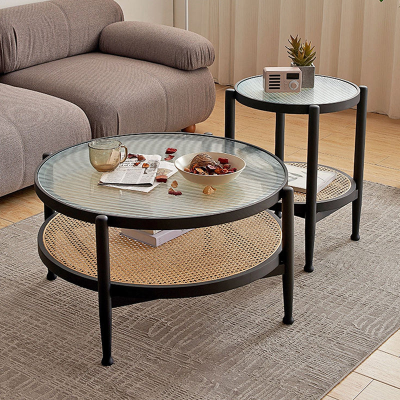Tropical Coffee Cocktail Table Storage Solid Wood Coffee Table Clearhalo 'Coffee & Accent Tables' 'Coffee Tables' 'coffee_tables' 'furn' 'furn_coffee_tables' 'Furniture' 'Living Room Furniture' 6505620