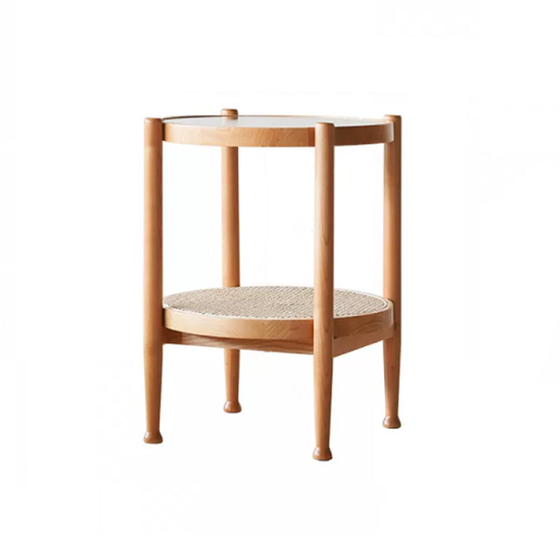 Tropical Coffee Cocktail Table Storage Solid Wood Coffee Table 19.7"L x 19.7"W x 23.5"H Cherry Wood Clearhalo 'Coffee & Accent Tables' 'Coffee Tables' 'coffee_tables' 'furn' 'furn_coffee_tables' 'Furniture' 'Living Room Furniture' 6505622