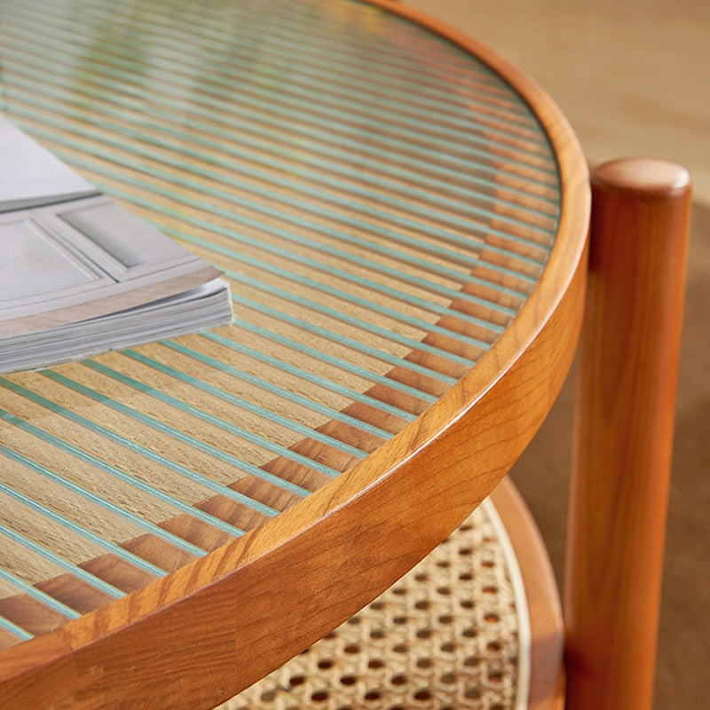 Tropical Coffee Cocktail Table Storage Solid Wood Coffee Table Clearhalo 'Coffee & Accent Tables' 'Coffee Tables' 'coffee_tables' 'furn' 'furn_coffee_tables' 'Furniture' 'Living Room Furniture' 6505628