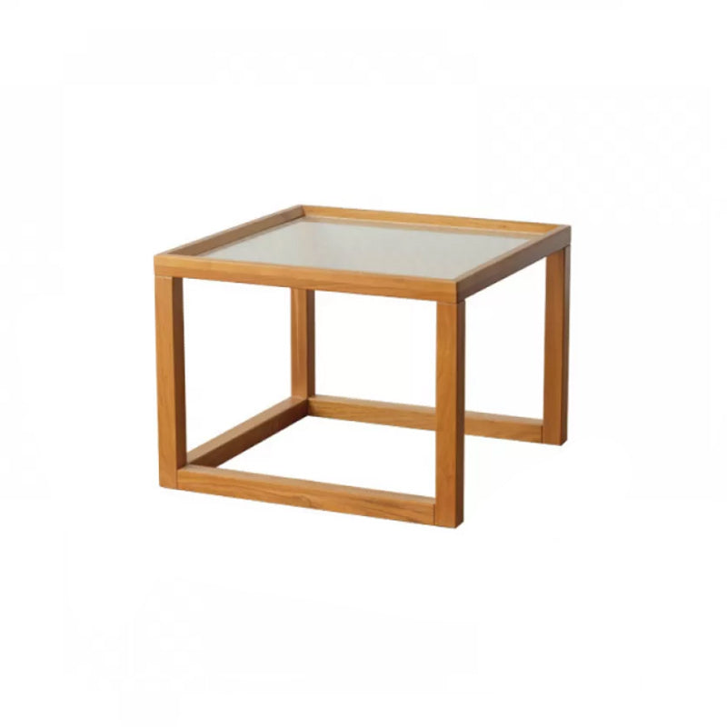 Tropical Coffee Cocktail Table Storage Solid Wood Coffee Table 24"L x 24"W x 18"H Cherry Clearhalo 'Coffee & Accent Tables' 'Coffee Tables' 'coffee_tables' 'furn' 'furn_coffee_tables' 'Furniture' 'Living Room Furniture' 6505629