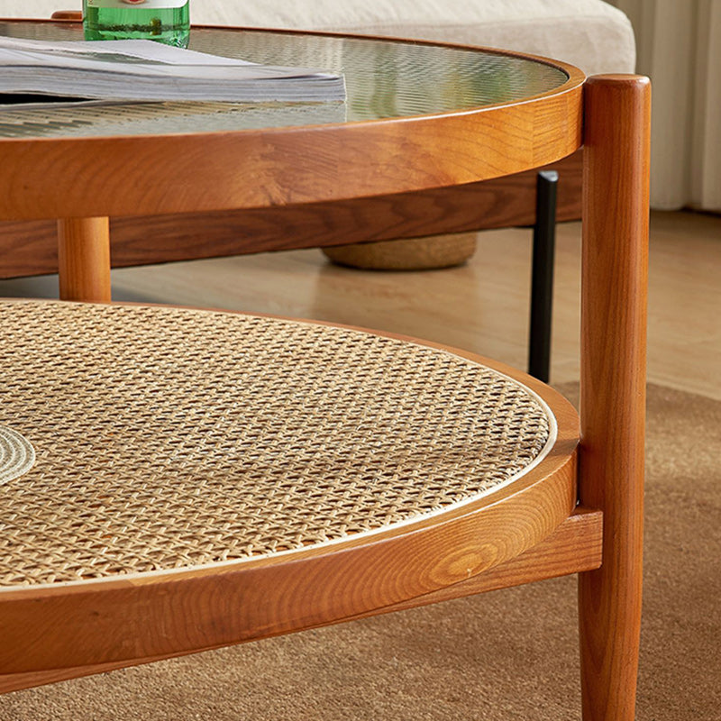 Tropical Coffee Cocktail Table Storage Solid Wood Coffee Table Clearhalo 'Coffee & Accent Tables' 'Coffee Tables' 'coffee_tables' 'furn' 'furn_coffee_tables' 'Furniture' 'Living Room Furniture' 6505630