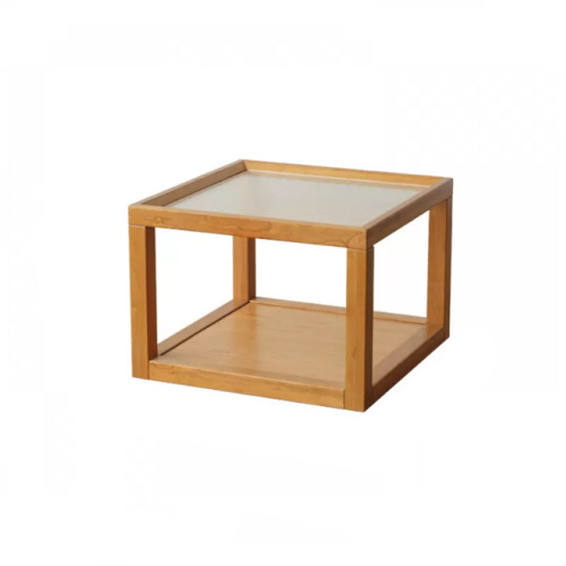 Tropical Coffee Cocktail Table Storage Solid Wood Coffee Table 20"L x 20"W x 14"H Cherry Clearhalo 'Coffee & Accent Tables' 'Coffee Tables' 'coffee_tables' 'furn' 'furn_coffee_tables' 'Furniture' 'Living Room Furniture' 6505633