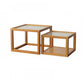 Tropical Coffee Cocktail Table Storage Solid Wood Coffee Table 24"L x 24"W x 18"H + 20"L x 20"W x 14"H Cherry Clearhalo 'Coffee & Accent Tables' 'Coffee Tables' 'coffee_tables' 'furn' 'furn_coffee_tables' 'Furniture' 'Living Room Furniture' 6505635