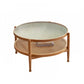 Tropical Coffee Cocktail Table Storage Solid Wood Coffee Table 35"L x 35"W x 17.7"H Natural Clearhalo 'Coffee & Accent Tables' 'Coffee Tables' 'coffee_tables' 'furn' 'furn_coffee_tables' 'Furniture' 'Living Room Furniture' 6505638