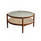 Tropical Coffee Cocktail Table Storage Solid Wood Coffee Table 35"L x 35"W x 17.7"H Walnut Clearhalo 'Coffee & Accent Tables' 'Coffee Tables' 'coffee_tables' 'furn' 'furn_coffee_tables' 'Furniture' 'Living Room Furniture' 6505640