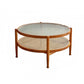 Tropical Coffee Cocktail Table Storage Solid Wood Coffee Table 35"L x 35"W x 17.7"H Cherry Clearhalo 'Coffee & Accent Tables' 'Coffee Tables' 'coffee_tables' 'furn' 'furn_coffee_tables' 'Furniture' 'Living Room Furniture' 6505642