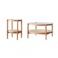 Tropical Coffee Cocktail Table Storage Solid Wood Coffee Table 35"L x 35"W x 17.7"H + 19.7"L x 19.7"W x 23.5"H Cherry Wood Clearhalo 'Coffee & Accent Tables' 'Coffee Tables' 'coffee_tables' 'furn' 'furn_coffee_tables' 'Furniture' 'Living Room Furniture' 6505646