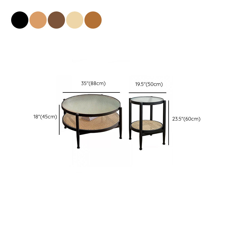 Tropical Coffee Cocktail Table Storage Solid Wood Coffee Table Clearhalo 'Coffee & Accent Tables' 'Coffee Tables' 'coffee_tables' 'furn' 'furn_coffee_tables' 'Furniture' 'Living Room Furniture' 6505651