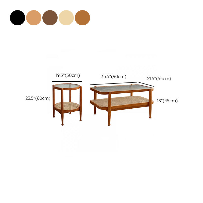 Tropical Coffee Cocktail Table Storage Solid Wood Coffee Table Clearhalo 'Coffee & Accent Tables' 'Coffee Tables' 'coffee_tables' 'furn' 'furn_coffee_tables' 'Furniture' 'Living Room Furniture' 6505657