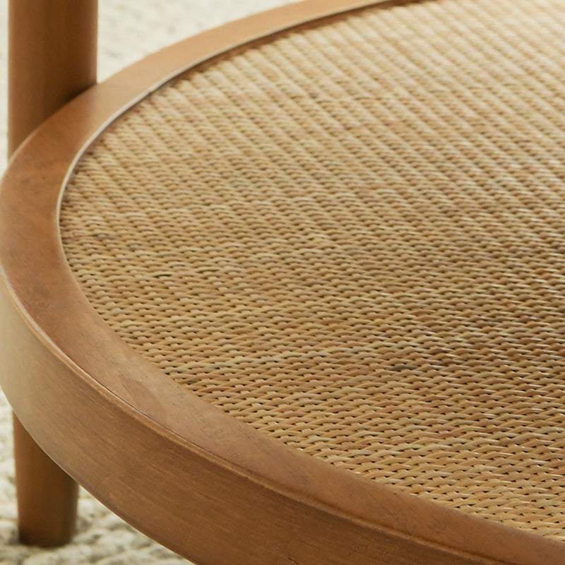 Tropical Round Cocktail Table Storage Solid Wood Coffee Cocktail Table Clearhalo 'Coffee & Accent Tables' 'Coffee Tables' 'coffee_tables' 'furn' 'furn_coffee_tables' 'Furniture' 'Living Room Furniture' 6505666