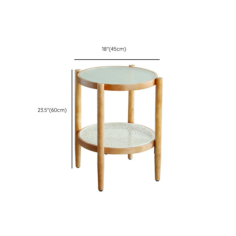 Tropical Round Cocktail Table Storage Solid Wood Coffee Cocktail Table Clearhalo 'Coffee & Accent Tables' 'Coffee Tables' 'coffee_tables' 'furn' 'furn_coffee_tables' 'Furniture' 'Living Room Furniture' 6505674