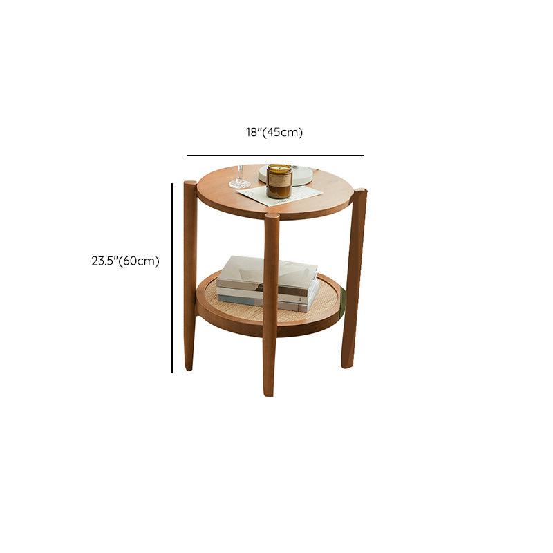 Tropical Round Cocktail Table Storage Solid Wood Coffee Cocktail Table Clearhalo 'Coffee & Accent Tables' 'Coffee Tables' 'coffee_tables' 'furn' 'furn_coffee_tables' 'Furniture' 'Living Room Furniture' 6505677