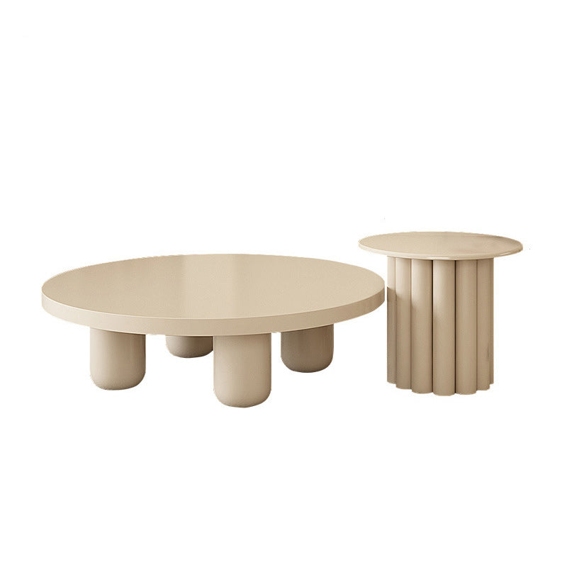 4 Legs Rectangular Coffee Table Contemporary Wood Bunching Tables Off-White Clearhalo 'Coffee & Accent Tables' 'Coffee Tables' 'coffee_tables' 'furn' 'furn_coffee_tables' 'Furniture' 'Living Room Furniture' 6505690