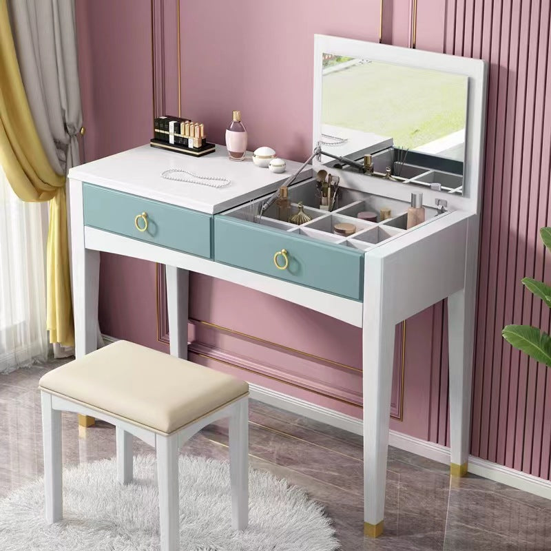 29.52 "H tocador de tocador de tocador de madera maciza con espejo