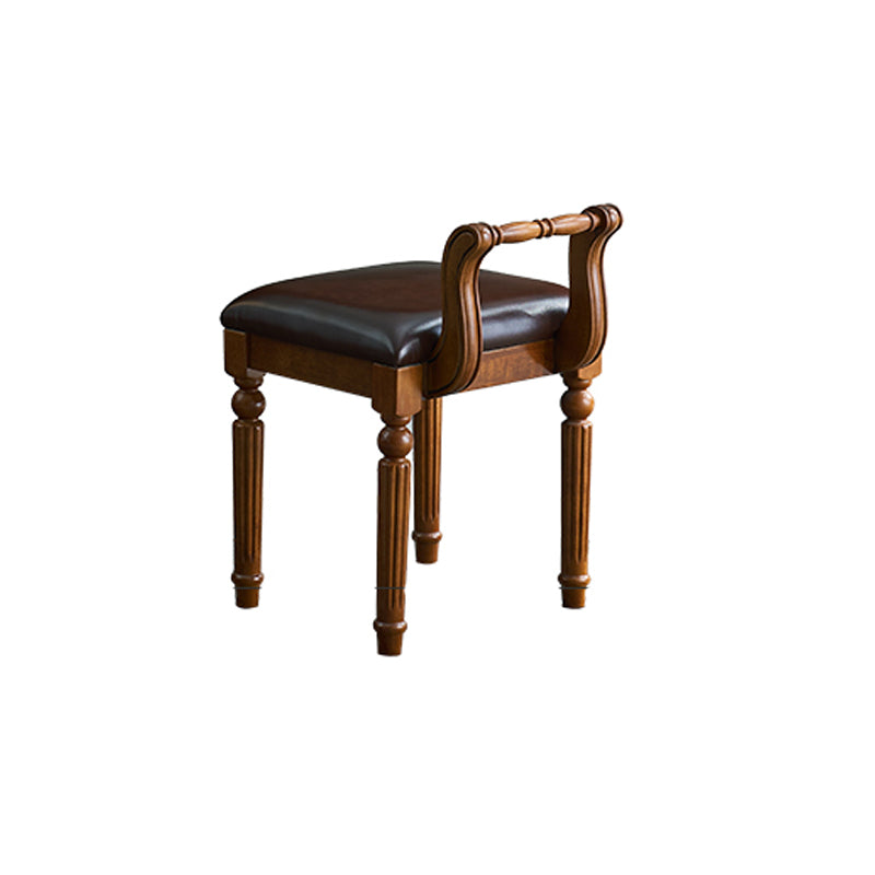 Traditioneller 2-zahlbrauner masser Holzverkleidertisch mit Spiegel Make-up Eitelkeithocker