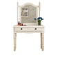 Traditional 2-Drawer Wood Dressing Table with Mirror Makeup Vanity Stool Clearhalo 'Bedroom Furniture' 'furn' 'furn_makeup_vanities' 'Furniture' 'Makeup Vanities' 'makeup_vanities' 6505813