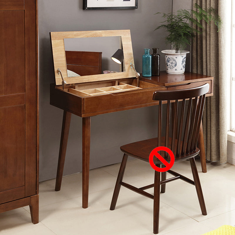 29,92 "H Solid Wood Make -Up ijdelheid met lade en spiegelkaptafel