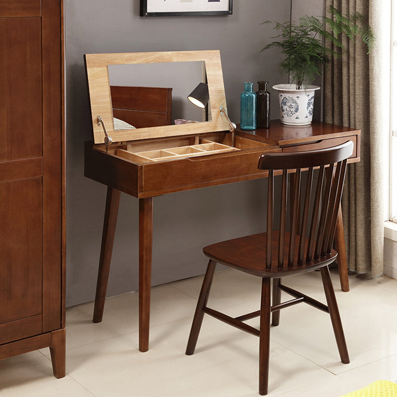 29,92 "H Solid Wood Make -Up ijdelheid met lade en spiegelkaptafel