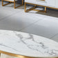 Glam Metal Cross Legs Coffee Table Faux Marble Oval Coffee Table Clearhalo 'Coffee & Accent Tables' 'Coffee Tables' 'coffee_tables' 'furn' 'furn_coffee_tables' 'Furniture' 'Living Room Furniture' 6505865