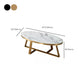 Glam Metal Cross Legs Coffee Table Faux Marble Oval Coffee Table Clearhalo 'Coffee & Accent Tables' 'Coffee Tables' 'coffee_tables' 'furn' 'furn_coffee_tables' 'Furniture' 'Living Room Furniture' 6505868