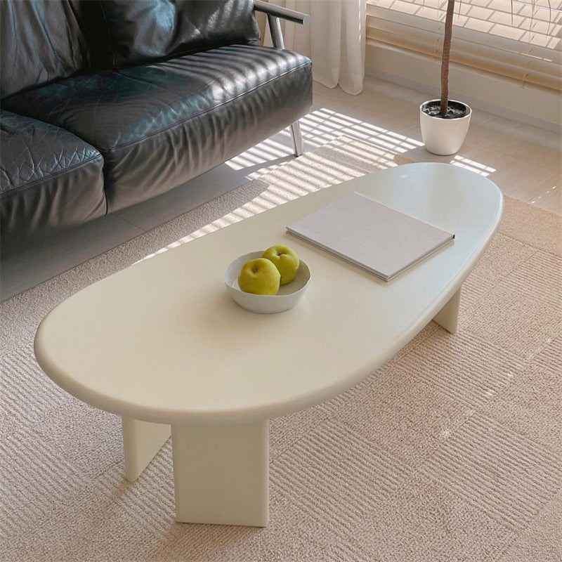 3 Legs Coffee Table Wooden Free Form Coffee Cocktail Table in Cream Clearhalo 'Coffee & Accent Tables' 'Coffee Tables' 'coffee_tables' 'furn' 'furn_coffee_tables' 'Furniture' 'Living Room Furniture' 6505870