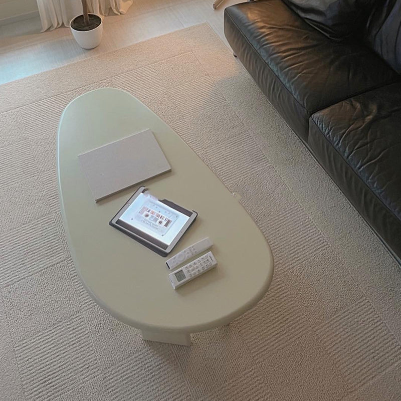 3 Legs Coffee Table Wooden Free Form Coffee Cocktail Table in Cream Clearhalo 'Coffee & Accent Tables' 'Coffee Tables' 'coffee_tables' 'furn' 'furn_coffee_tables' 'Furniture' 'Living Room Furniture' 6505878