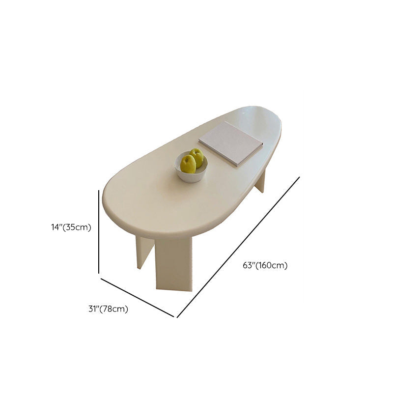 3 Legs Coffee Table Wooden Free Form Coffee Cocktail Table in Cream Clearhalo 'Coffee & Accent Tables' 'Coffee Tables' 'coffee_tables' 'furn' 'furn_coffee_tables' 'Furniture' 'Living Room Furniture' 6505883