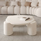 Modern Round Wood Coffee Table with 4 Legs Coffee Table in Cream Clearhalo 'Coffee & Accent Tables' 'Coffee Tables' 'coffee_tables' 'furn' 'furn_coffee_tables' 'Furniture' 'Living Room Furniture' 6505887