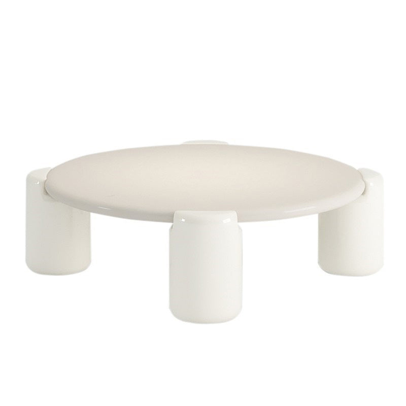 Modern Round Wood Coffee Table with 4 Legs Coffee Table in Cream Clearhalo 'Coffee & Accent Tables' 'Coffee Tables' 'coffee_tables' 'furn' 'furn_coffee_tables' 'Furniture' 'Living Room Furniture' 6505888