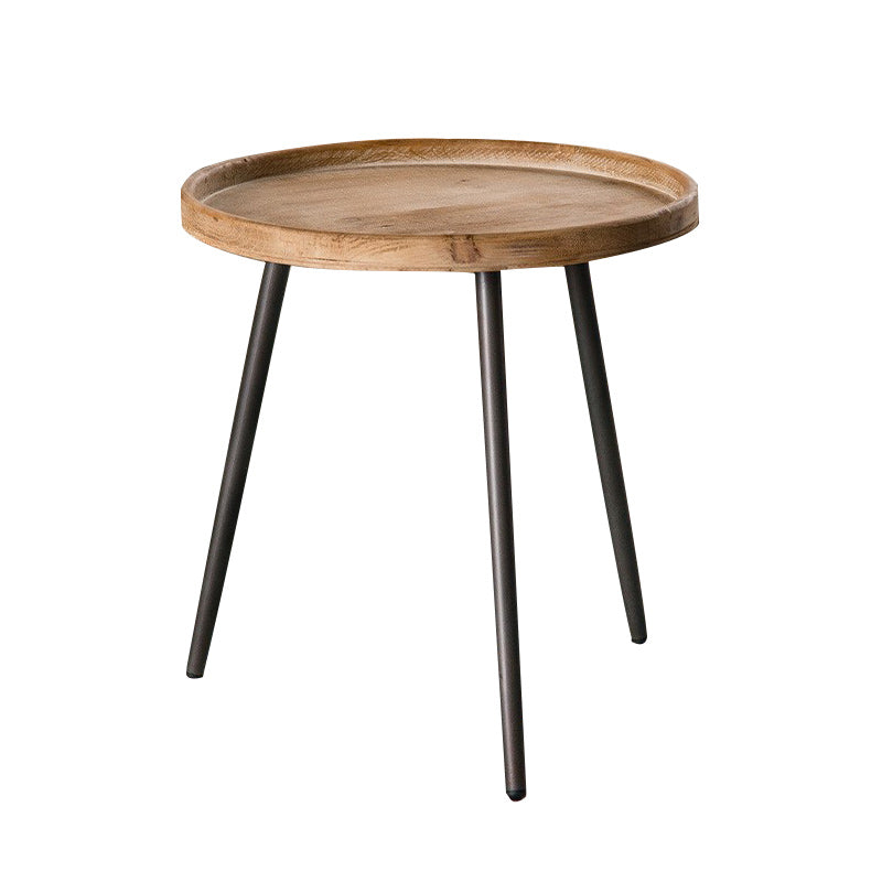 Scandinavian Solid Wood Cocktail Coffee Metal Round Coffee Table 18.5"L x 18.5"W x 19.7"H Clearhalo 'Coffee & Accent Tables' 'Coffee Tables' 'coffee_tables' 'furn' 'furn_coffee_tables' 'Furniture' 'Living Room Furniture' 6505904