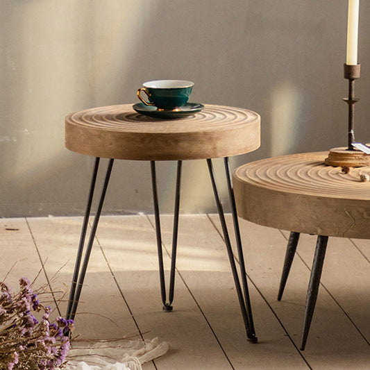 Mesa de café redonda de café de café de madera maciza escandinava